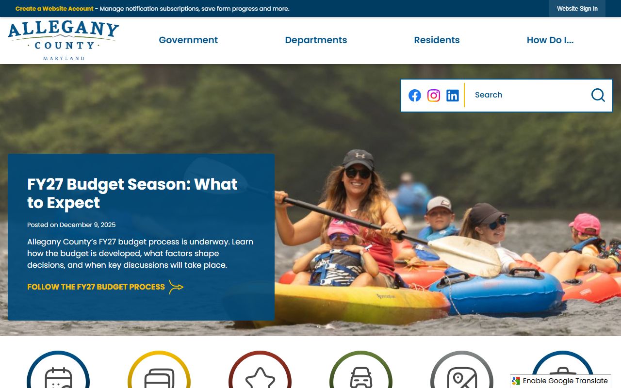 Allegany County government main portal for released inmates records