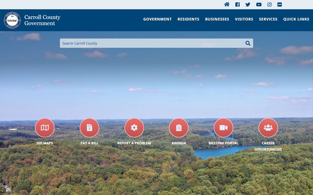 Carroll County government website for released inmates information and county resources